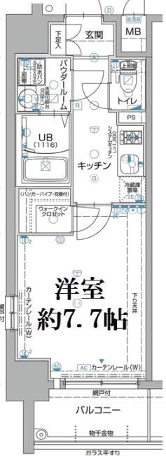 エスリード大阪グランゲート(1K/9階)の間取り写真