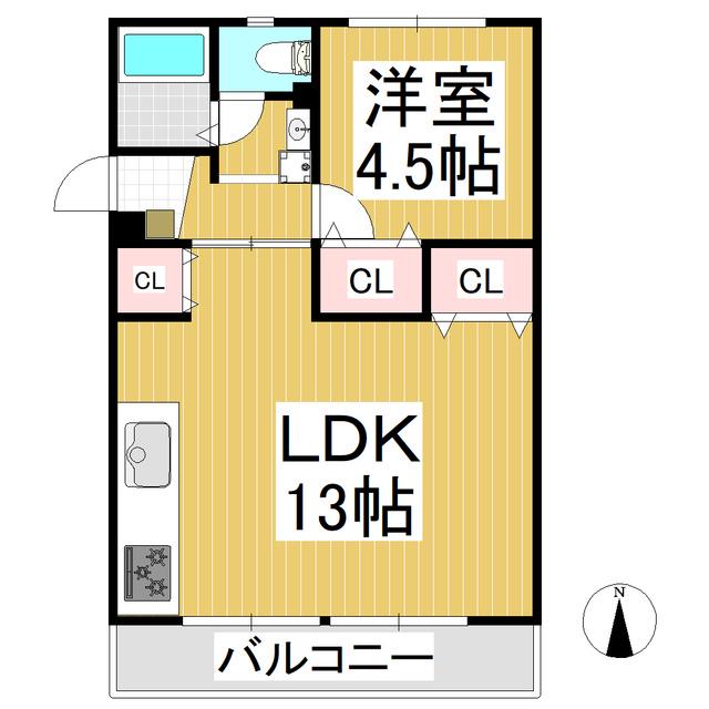 プランドール丸総(1LDK/1階)の間取り写真