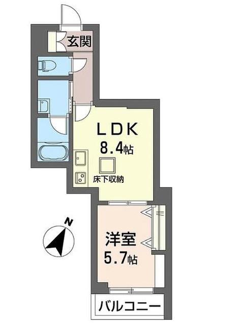 カーサエテルノ(1LDK/1階)の間取り写真