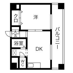 第3貞和ビル(1LDK/5階)の間取り写真