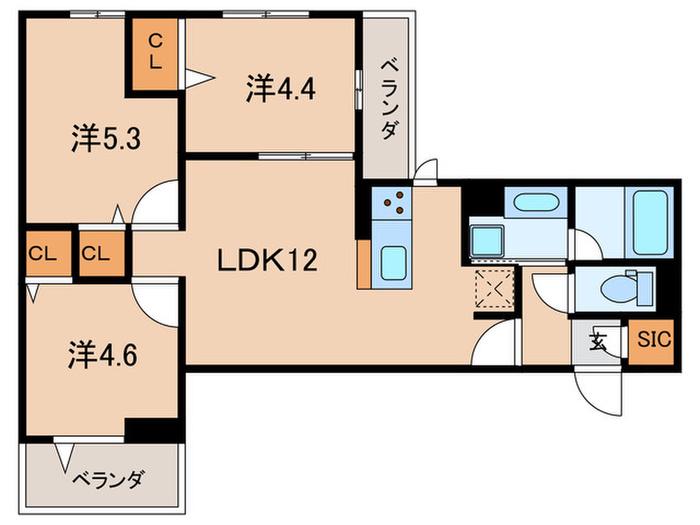 セレスティア岡本(3LDK/2階)の間取り写真