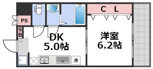 新深江池田マンション(1DK/2階)の間取り写真
