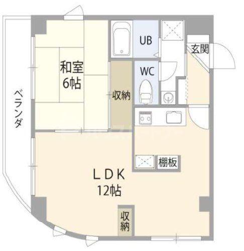 サニーヒル金子(1LDK/4階)の間取り写真