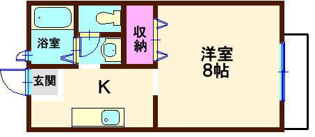 ヴァリューハクラク(1K/2階)の間取り写真