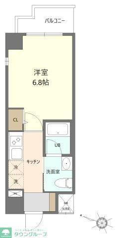 I-COURT(1K/5階)の間取り写真