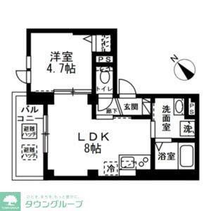 ポルトリヴェール(1LDK/2階)の間取り写真
