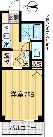 KAKUビル(1K/2階)の間取り写真