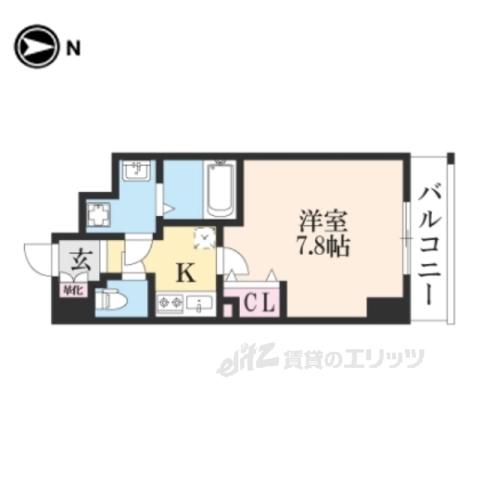 アドバンス京都デタンデュ(1K/8階)の間取り写真