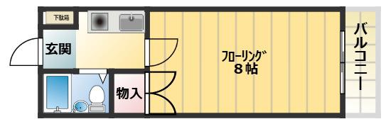 シャローム門真(1K/5階)の間取り写真