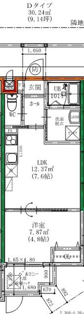 LEI椥辻(1DK/3階)の間取り写真