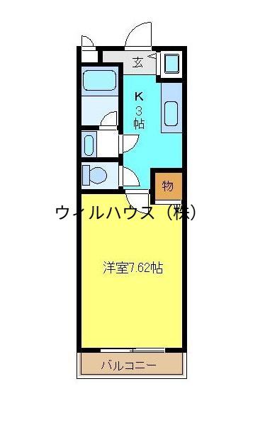 モンターニャアイ(1K/1階)の間取り写真