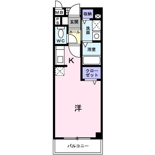 レールサイド木村(ワンルーム/2階)の間取り写真