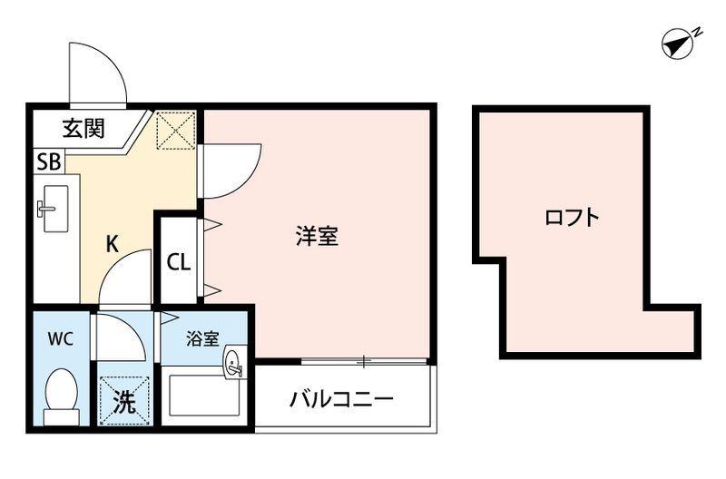 コンフォートベネフィス大橋南I(1K/2階)の間取り写真