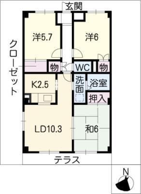 グランドメゾン加島(3LDK/1階)の間取り写真