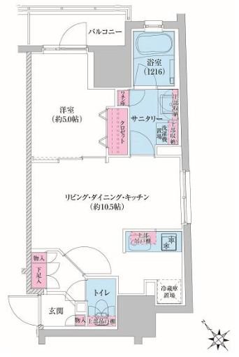 レジディア荻窪(1DK/2階)の間取り写真