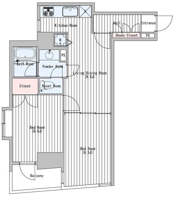 プランドール・コダイ(2LDK/5階)の間取り写真