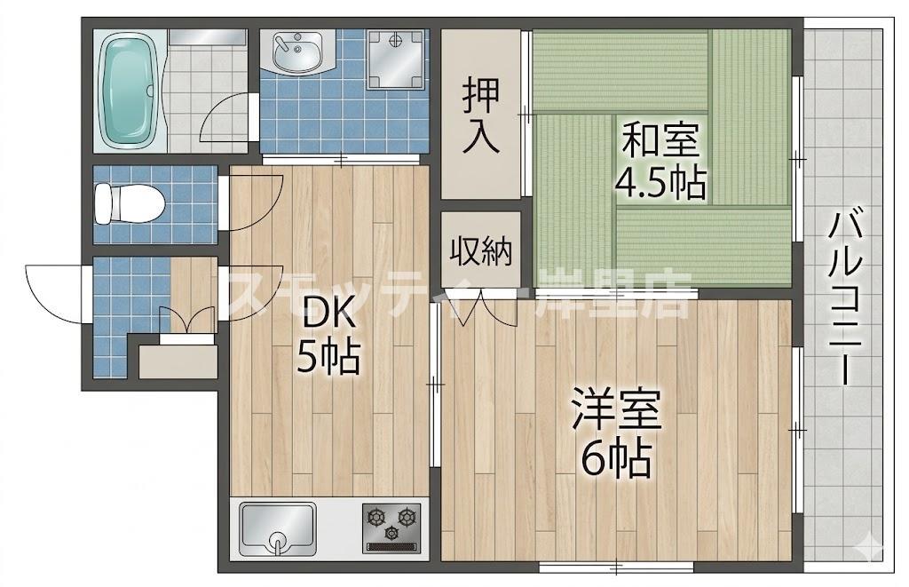 シティハイツ千本南(2LDK/4階)の間取り写真