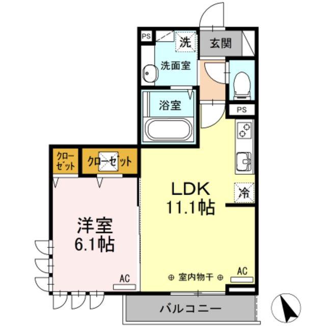 パインレジデンス(1LDK/2階)の間取り写真