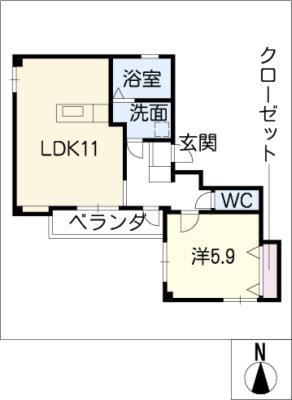 GRANKOU(1LDK/3階)の間取り写真