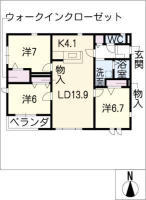 TROIS GLYCINE I(3LDK/1階)の間取り写真
