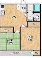 伸和マンション(2DK/1階)の間取り写真