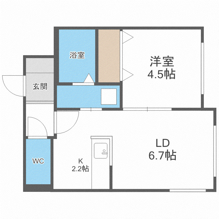 アヴェンタ平岸(1LDK/3階)の間取り写真
