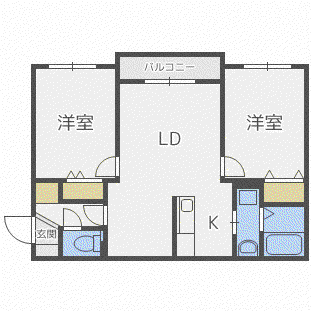 ファーストアベニュー(2LDK/4階)の間取り写真