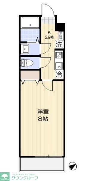 エクセラン東浦和(1K/3階)の間取り写真