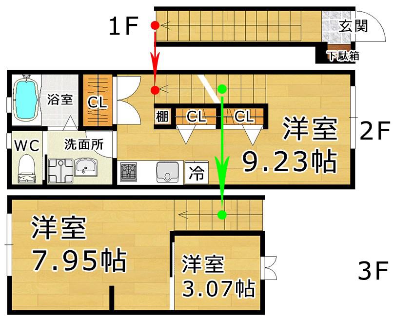CIK24(1LDK/2階)の間取り写真