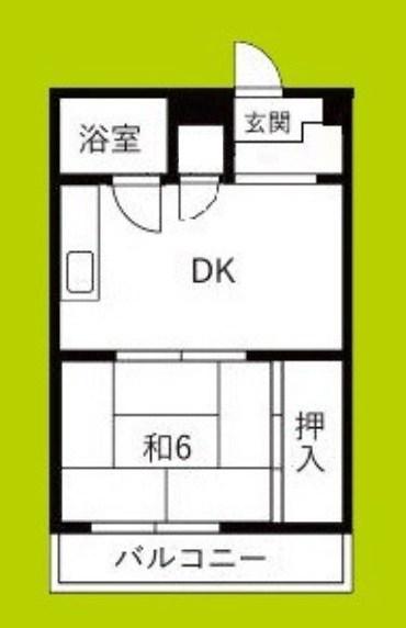 ルミエール岸里(1DK/3階)の間取り写真