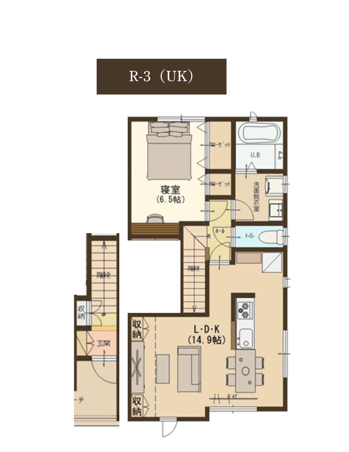 ユーソニアン・東蔵王B(1LDK/1階)の間取り写真