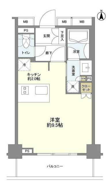 グローリオ東新宿(ワンルーム/8階)の間取り写真