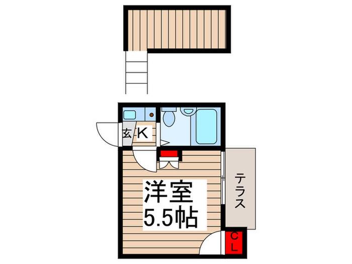 帝産第2(1K/1階)の間取り写真