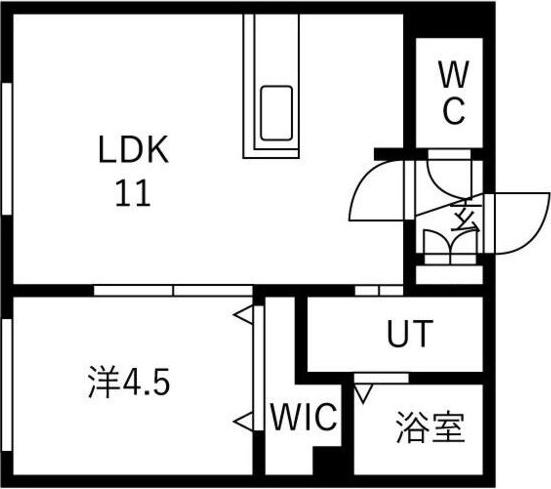ALIVIS菊水(1LDK/2階)の間取り写真