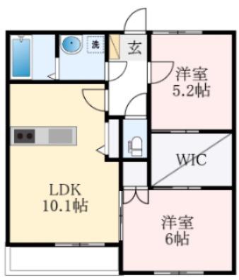 グランフィールド(2LDK/2階)の間取り写真