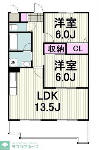 リュミエール(2LDK/1階)の間取り写真