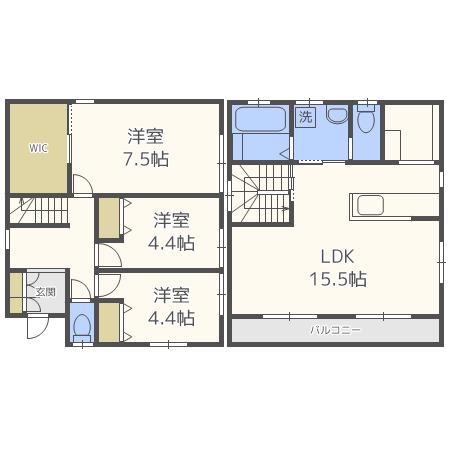 フォレスト朱雀(3LDK/1階)の間取り写真