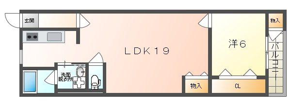 大和田ハイム(1LDK/3階)の間取り写真
