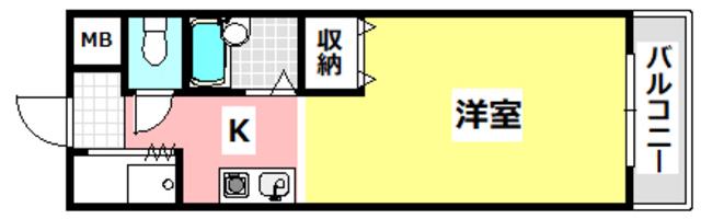FOREST HILL I(ワンルーム/4階)の間取り写真