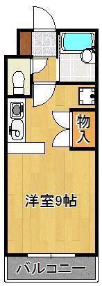 ジュネス天籟(ワンルーム/1階)の間取り写真