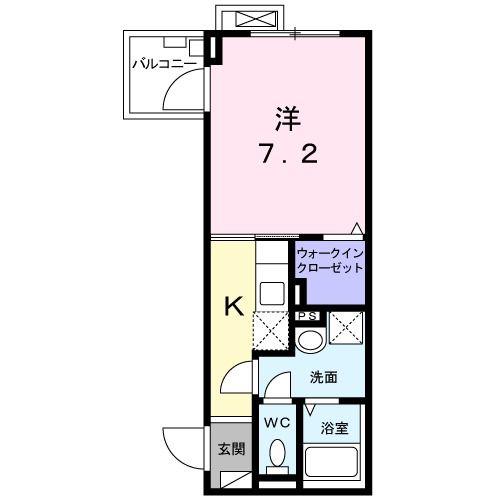 エスケー クインテット(1K/2階)の間取り写真