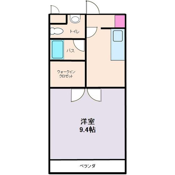 中宇マンション(1K/4階)の間取り写真