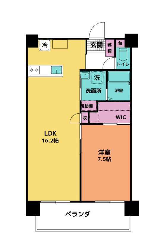 ESANTERRACE為又(1LDK/4階)の間取り写真