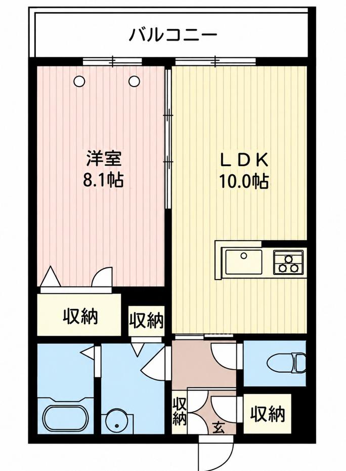 RAFFINE ITABASHI(1LDK/2階)の間取り写真