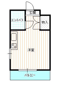 ＪＲ高崎線 熊谷駅 徒歩2分 3階建 築41年(ワンルーム/1階)の間取り写真