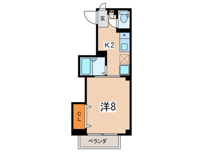 プレミール白楽(1K/3階)の間取り写真