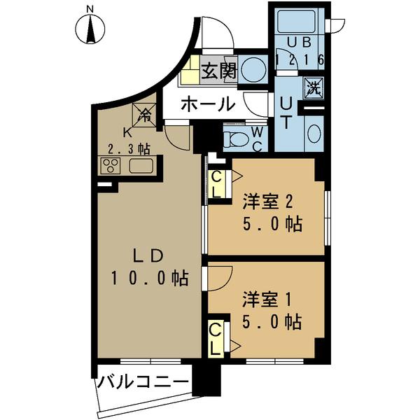 RIOVISTA(2LDK/3階)の間取り写真