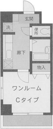 パインワン生田(1K/3階)の間取り写真