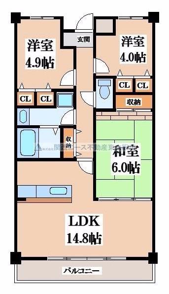 エスペーロ・アヴェニュー(2SLDK/3階)の間取り写真