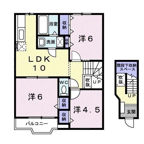 マイドリームA(3LDK/2階)の間取り写真